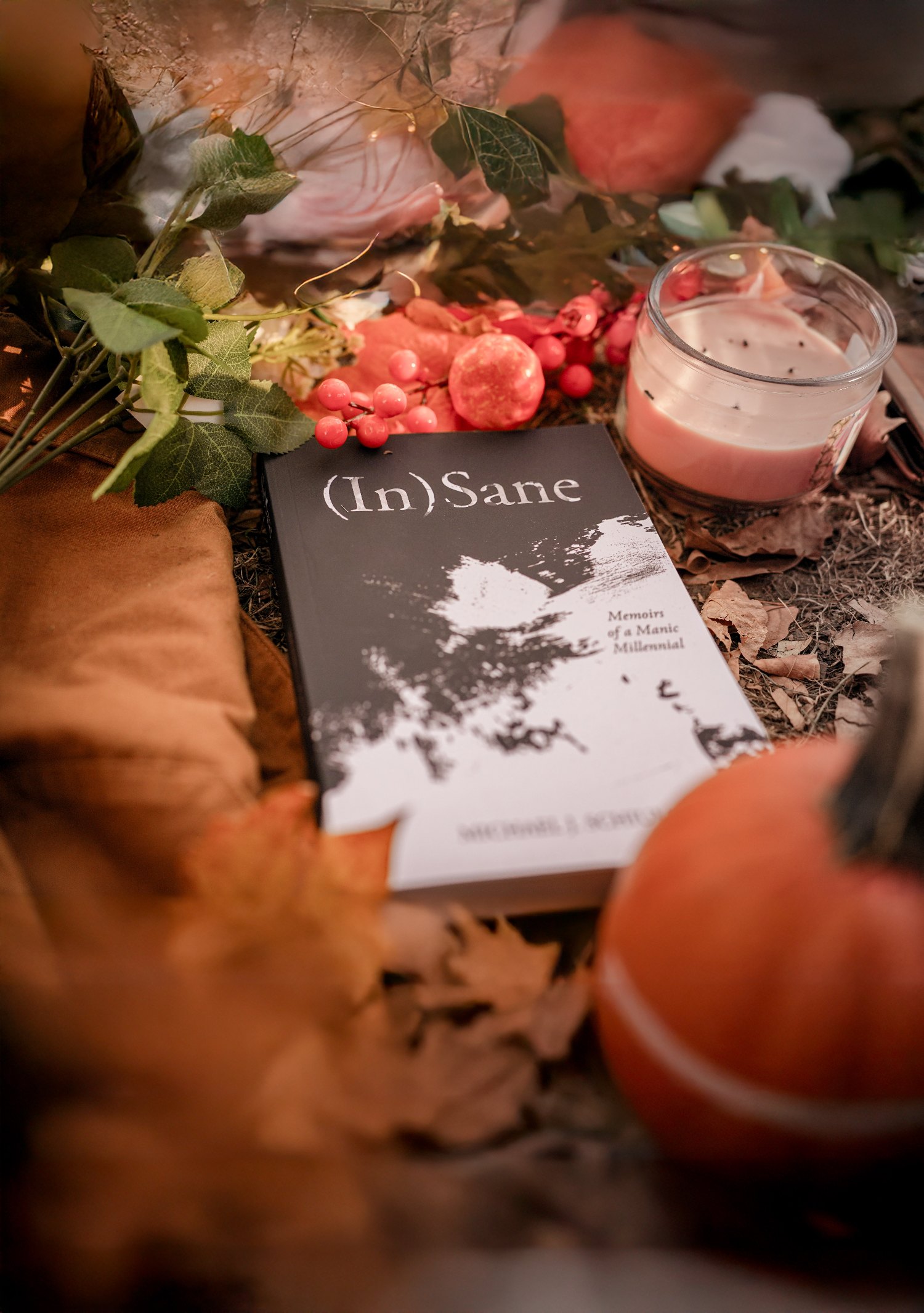 (In)Sane memoir cover among candlelight and berries
